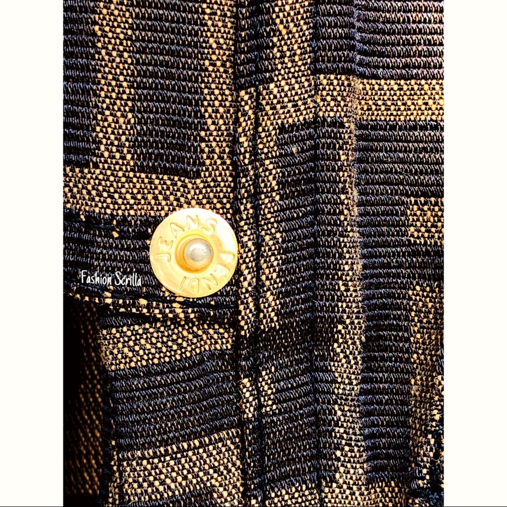 Fendi Vintage Zucca Monogram Brown Black Jean Logo Trousers - Picture 7 of 16